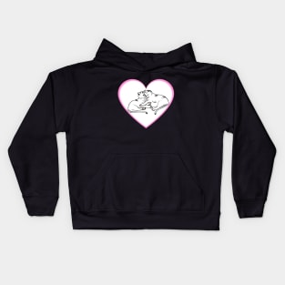 Valentines Day Cat Couple Heart Kids Hoodie